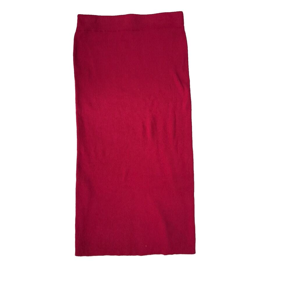 George Women’s Size Small Red Ribbed Long Skirt GRF42001LD